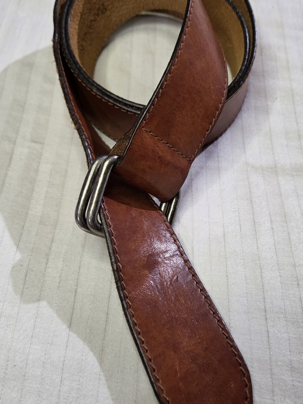 BANANA REPUBLIC BROWN MADE IN USA D RING-GENUINE LEATHER BELT SIZE 36 VNTG